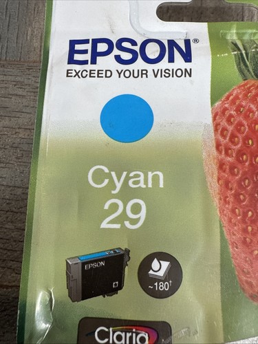 Cartucho de tinta Epson 29 Strawberry Cian 29 nuevo y sellado caducidad febrero 2020 - Imagen 10 de 10