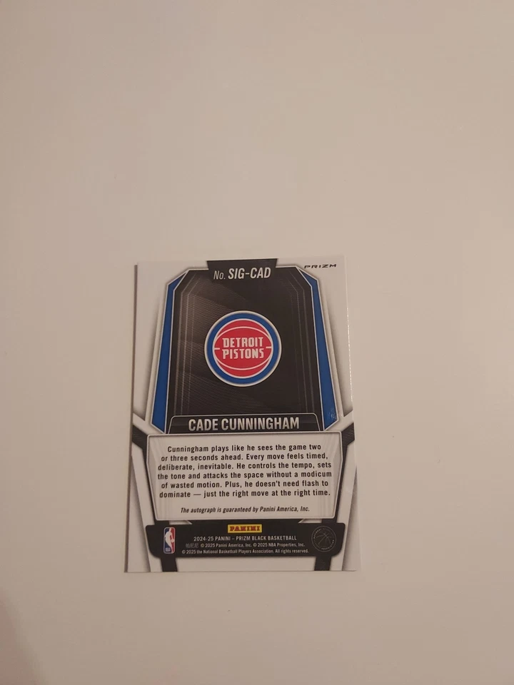 🖤💫 Cade Cunningham Prizm Black 2024-25 Silver Auto – The Future of Detroit! 💫 - Bild 2 von 4