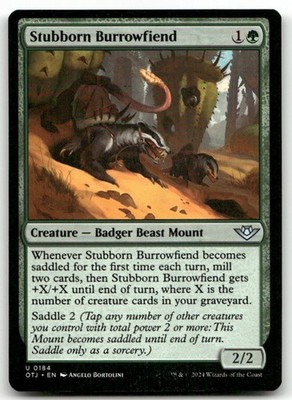 Stubborn Burrowfiend #184 (NM) Thunder Junction OTJ Magic MTG