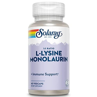 SOLARAY L-Lysine Monolaurin Immune Support Supplement, 1:1 Ratio for Immune 500