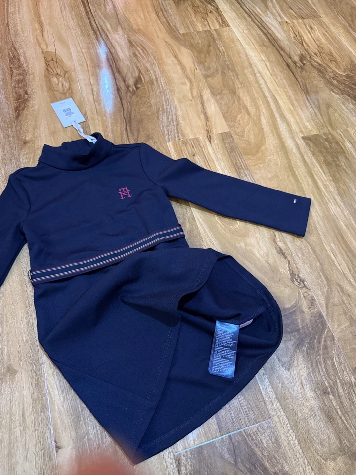 Tommy Hilfiger Girl’s Navy Dress With Belt For 4  Years BNWT - Image 2 of 4