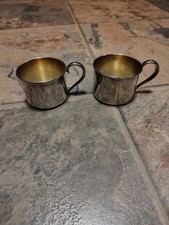 Vintage ONEIDA Silversmiths Silver Plate Baby Mug Cup Set Of 2