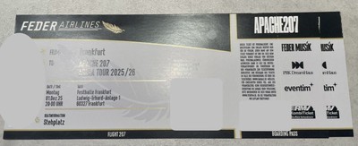 2x Apache 207 Konzert Tickets Frankfurt Stehplatz 01.12.2025