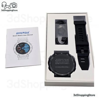 Awumda Smartwatch Herren 1.39 Zoll HD Telefonfunktion 120 Sportmodi Schwarz