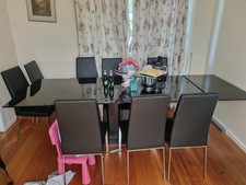Calligaris Glass Dining Table With 8 Chairs