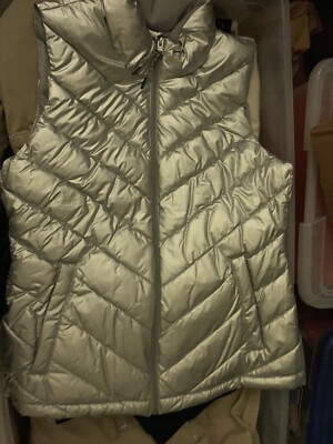 mardi gras puffer vest metallic