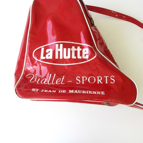 Ancien sac chaussures de ski publicitaire LA HUTTE - PVC rouge - Viallet sports - Photo 7/11