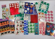 Vintage Sticker Lot Mrs Grossman Hallmark Foil Sealed Full Sheet Partial Mixed