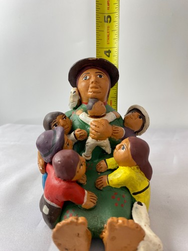 Escultura de narrador perviano arte popular cerámica hecha a mano de colección - Imagen 10 de 12