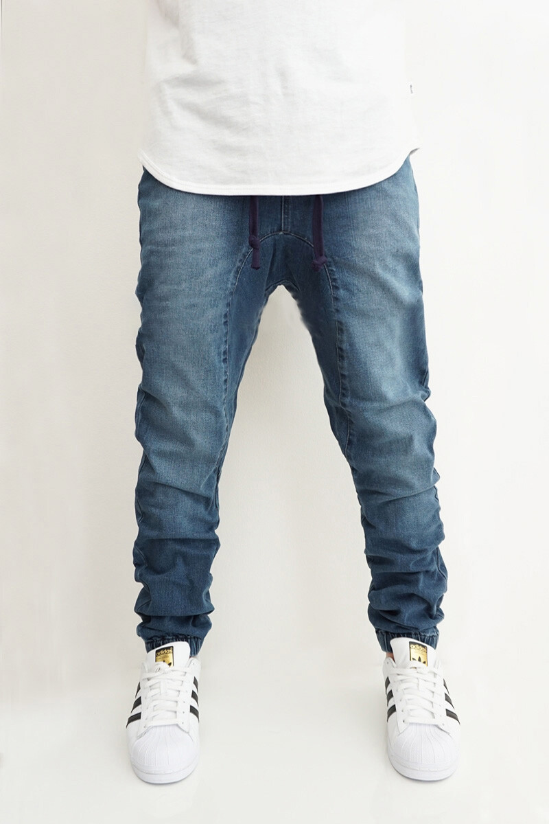 MEN'S STRETCH DENIM SLIM FIT JOGGER PANTS *5 COLORS *FAST SHIPPING