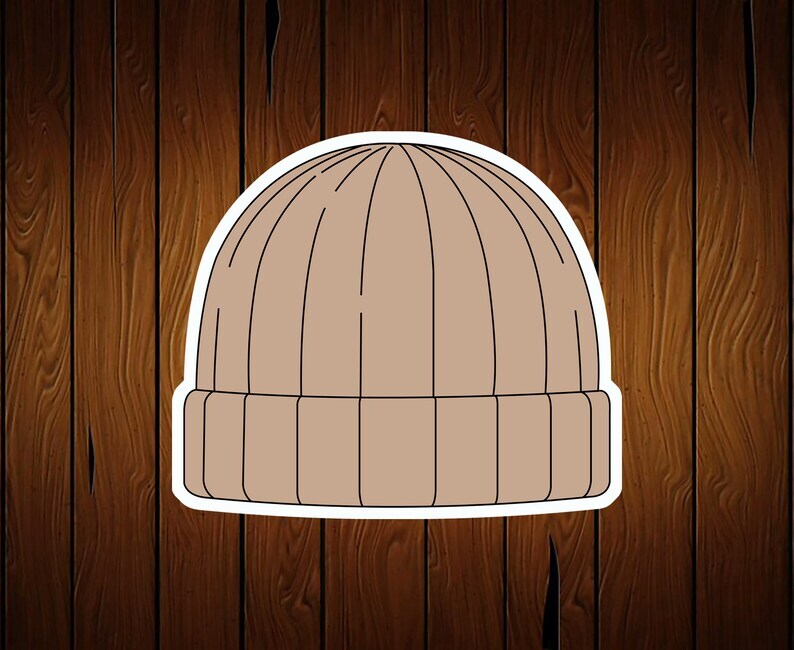 3D Printed Beanie Winter Hat Cookie Cutter - Food Safe PLA Plastic-image