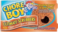 Chore Boy 86909618941 2 Pack 3" x 3" Copper Scouring Pads for Metal Surfaces