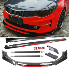 Carbon Fiber Look Red Front Lip Chin Bumper Side Skirt For Kia Optima Carbon Fiber Look Red Front Lip Chin Bumper Side Skirt For Kia Optima