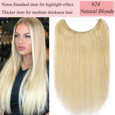 Thick Invisible Wire In Human Hair Extension Headband One Piece 120G Best Sales
