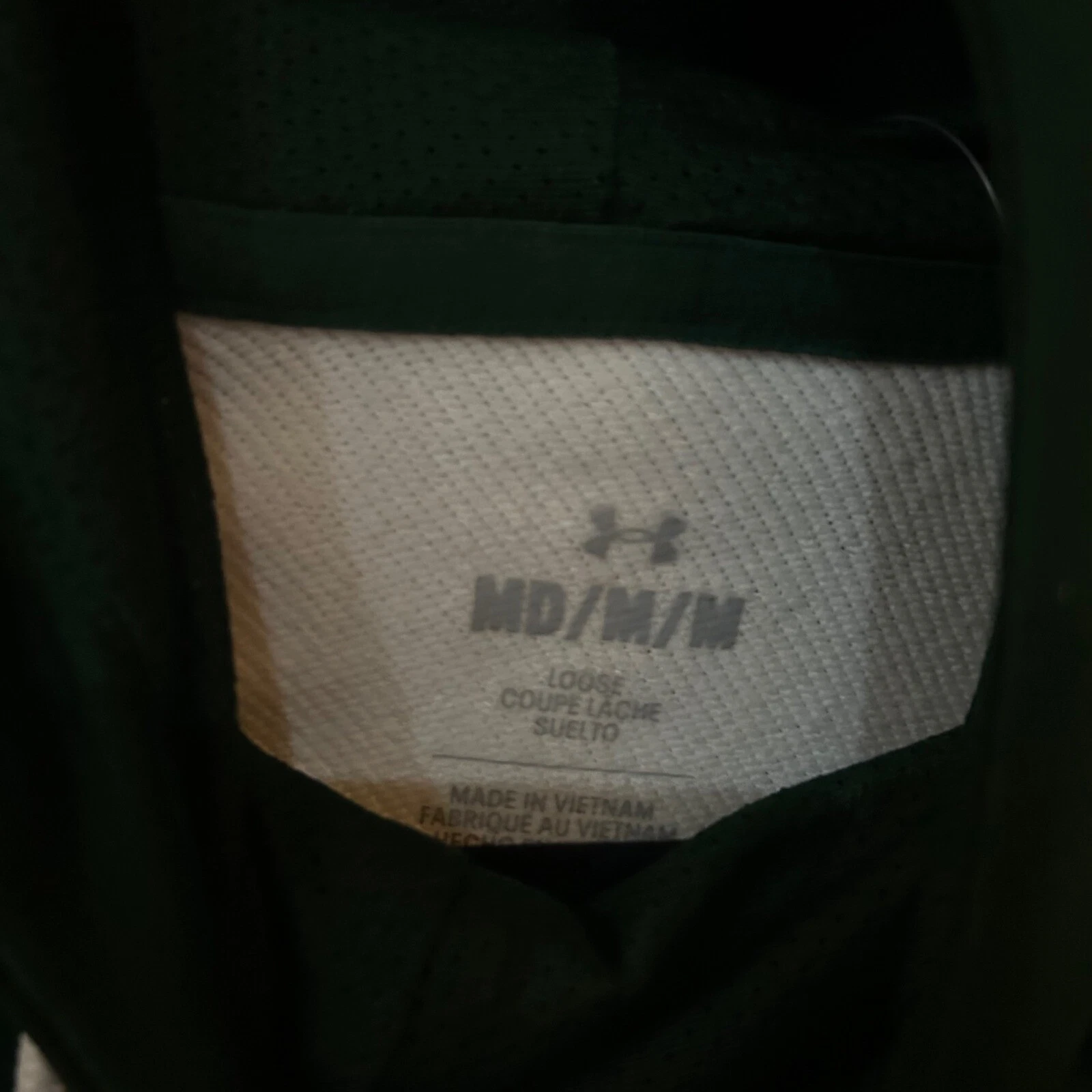 COACH Under Armour Felpa con Cappuccio Pullover Athletic Warm Up Activewear Verde Bianco Taglia L