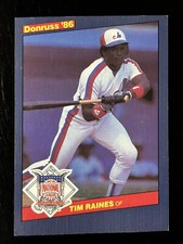1986 Donruss Jumbo All Star #20 Tim Raines Montreal Expos