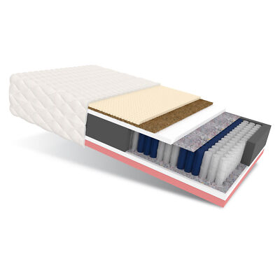 Matratze 120x200 Taschenfederkern ACTIVE MAX 28cm H2 H3 Kokos Latex Visco Jersey