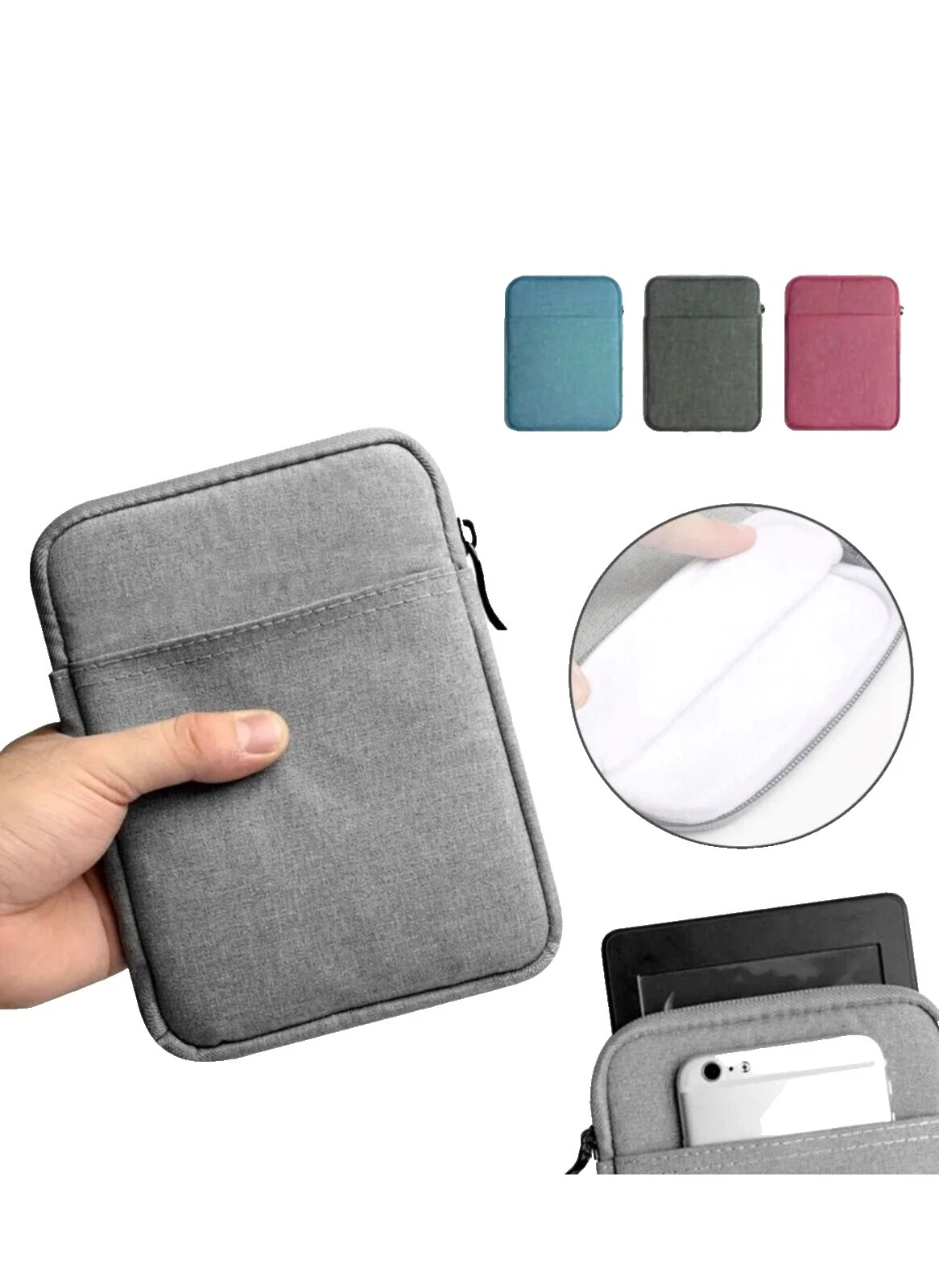 Lector de libros electrónicos y Tablet Blanco Lona Bolsa Estuches, Fundas y teclado Folios