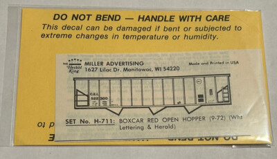 HERALD KING HO DECAL-CHICAGO & EASTERN ILLINOIS/C&EI OPEN HOPP-RED w/WHT #H-711