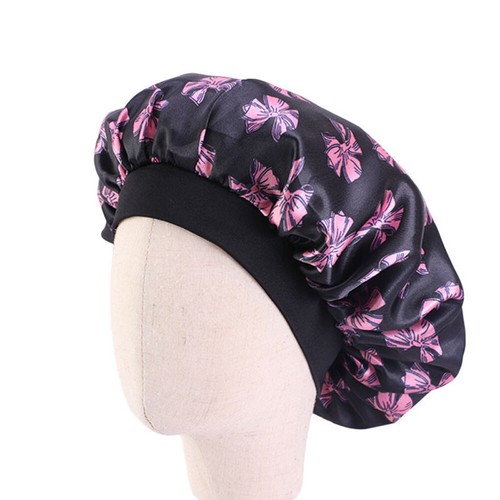Baby Kids Girls Satin Printed Adjustable Bonnet Sleeping Nightcap Hat Head Cover - Picture 11 of 60