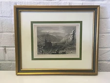 Antique Tombleson Frost Engraving Print Bingen Germany