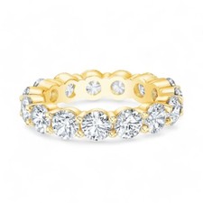 14k Yellow Gold Engagement Diamond Eternity Band Lab Created Round 3 Ct E F VVS2