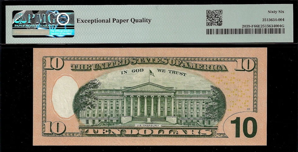 2004A $10 FRN Atlanta PMG 66EPQ 2nd highest graded low serial number Fr 2039-F - Image 3 of 3