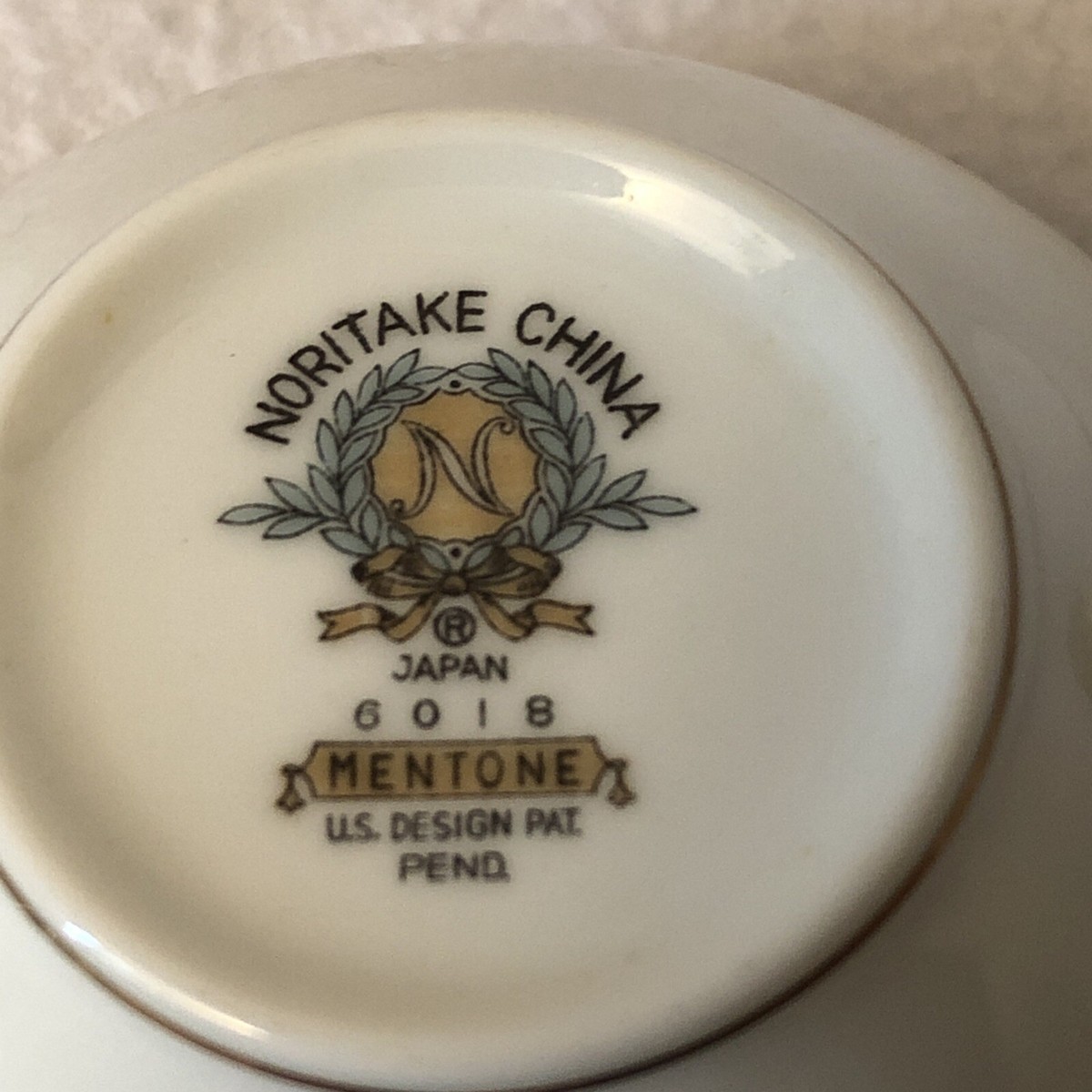Noritake デザイン皿 VTG Tea Cup Plate Set by Noritake Mentone 6018 Blue Floral Gold