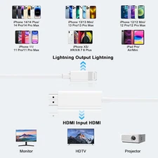 [Apple Mfi Certified] Apple Lightning to HDMI Cable Adapter for Iphone to TV,...