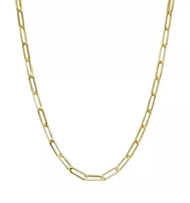 Echte echte 1/20 14K massive Gelbgold Büroklammer Kette Halskette 18 Zoll mm