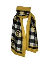 Mati Scarf Made On A Loom Black/White Checkered Art Tanganyika Made In Italy