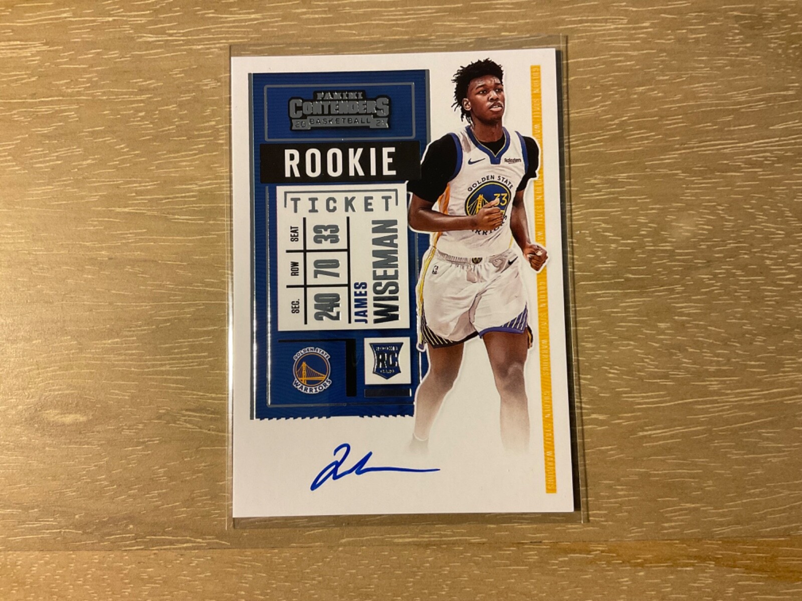 2020-21 Panini Contenders Basketball James Wiseman Rookie Ticket Auto #115
