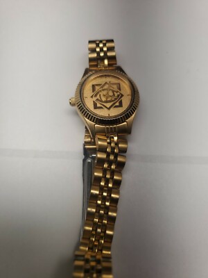 Citizen GN-4-W Gold Tone Women Football Theme Analog Watch Fresh Battery 