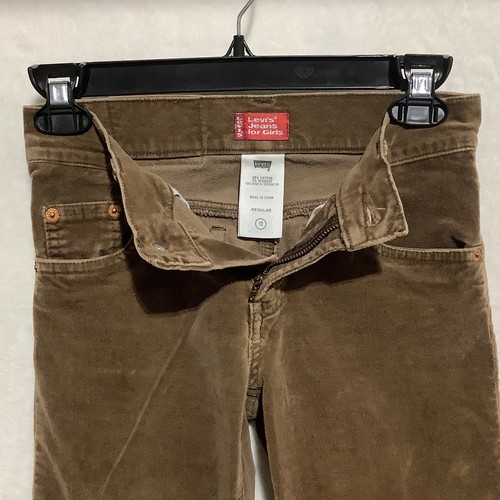 VTG Levis Jeans for Girls Pants Brown Corduroy Soft Sz 10 Pockets Boot Stretch - Picture 10 of 15