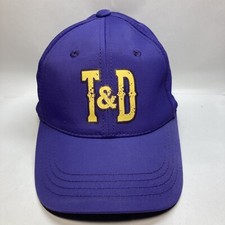 T D Purple/Yellow Youth Adjustable Sport Tek Baseball Hat Cap