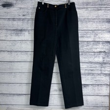 St John By Marie Gray Made In USA Size 10 Black Trouser Pants