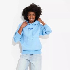 Adult Poppi Future of Soda Graphic Hoodie Sweatshirt - Blue - XL - G29 - NWOT