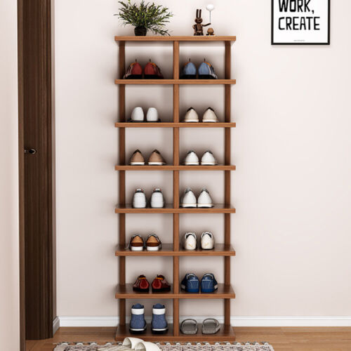 6/8 Tier Vertical Shoe Rack Tall Shoe Tower Storage Shelf Organizer Shoe Tower - Picture 11 of 18