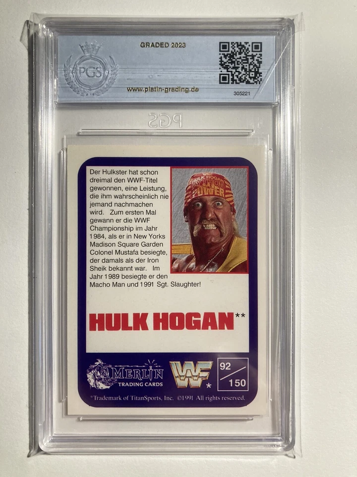 1991 Merlin WWF, Hulk Hogan, #92, PGS 9 - Bild 2 von 2