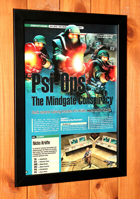 Psi-Ops The Mindgate Conspiracy Xbox PS2 Vintage small Promo Poster / Ad Framed.