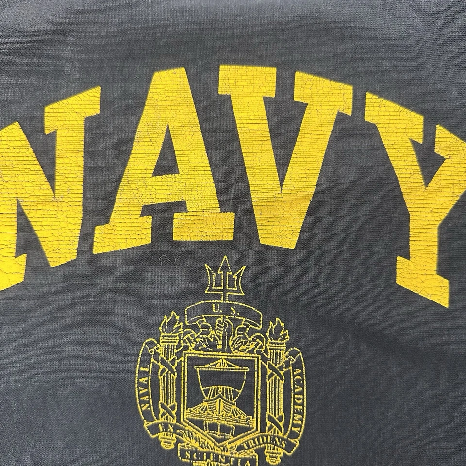 Sudadera Naval Vintage Años 90 Navy Academy Cuello Redondo Talla 2XL AZUL MARINO Militar Foto 3 de 4