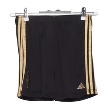 Adidas, Sportshorts, Gr&ouml;&szlig;e: 176, Schwarz/Gold, Streifen, Unisex (Kinder) #HuG