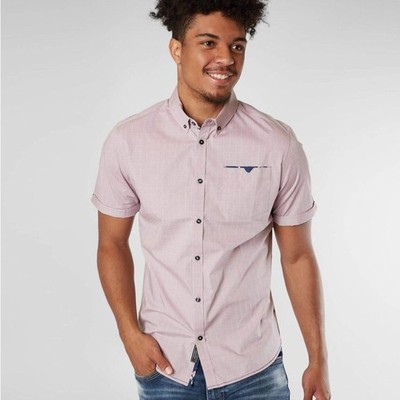 7 Diamonds Pink Casual Button Down Shirt