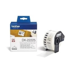 Image of Brother DK-22225 Label Roll of 38mm Black On White Continuous Length Paper Tape
