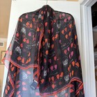 AUTHENTIC Alexander McQueen Silk Scarf， pink, red and black,  52x 12" — photo 1