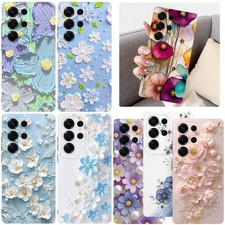TPU Phone Case For Samsung A16 S26 S25 S24 FE Delicate 3D Florals Printed Cover