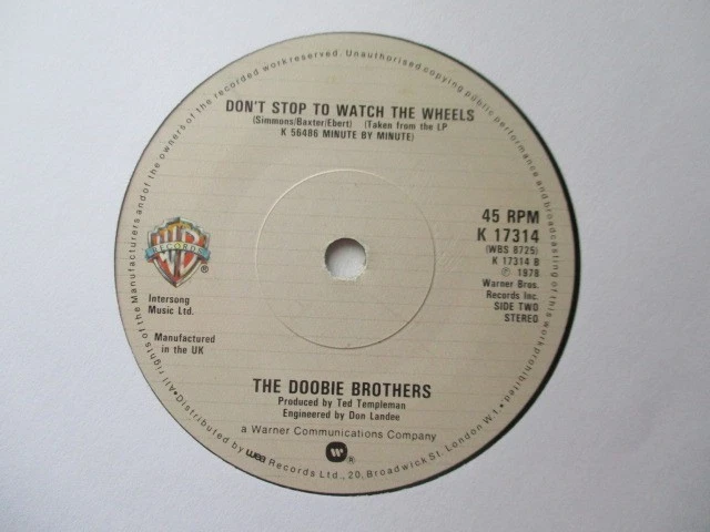 The Doobie Brothers "What a Fool Believes" Warner BRos UK 7" Single EX - Image 2 of 2