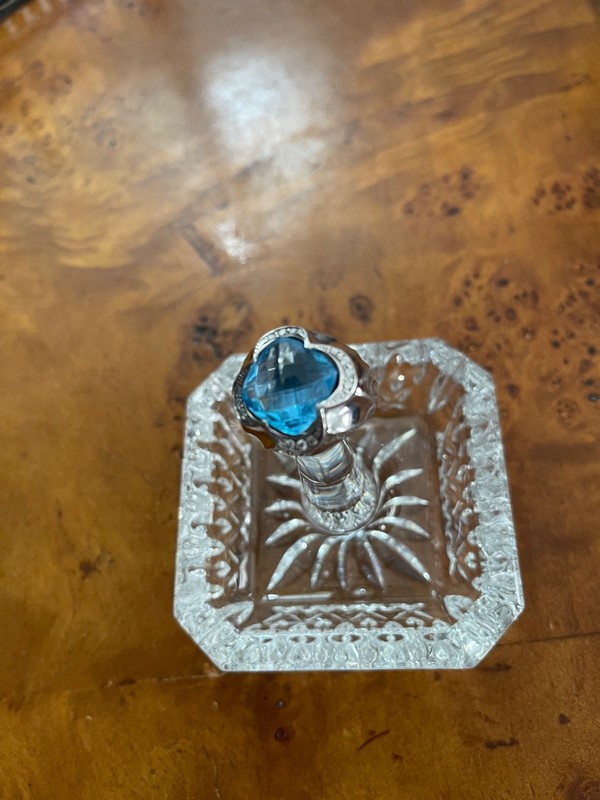 sterling silver ring blue topaz size 7.25