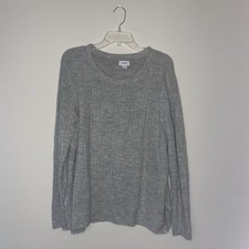 Old Navy XL Ribbed Light Grey Heather Bottom Slit Women s Pullover Sweater