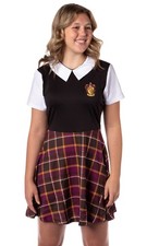 Harry Potter Juniors Costume Dress Plaid Skirt, All 4 Houses Available
